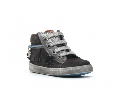 Shoesme Veterschoen grijs donk