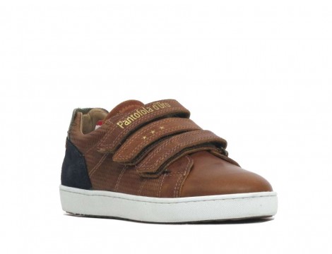 Pantofola D Oro Klittenbandschoen cognac