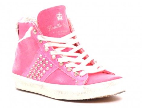 Leather Crown Sneaker fuchsia fluo