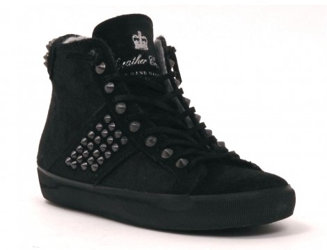 Leather Crown Sneaker zwart